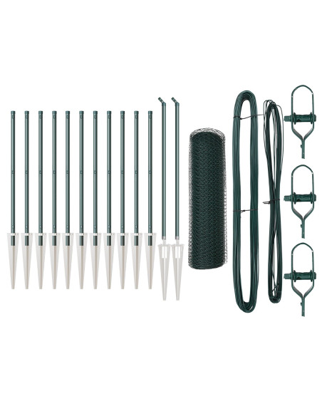 Set di recinzione  Set di 2 Verde foresta Metallo, Plastica