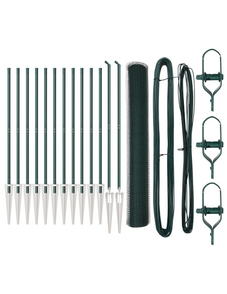 Set di Recinzioni Set di 2 Verde Scuro Metallo
