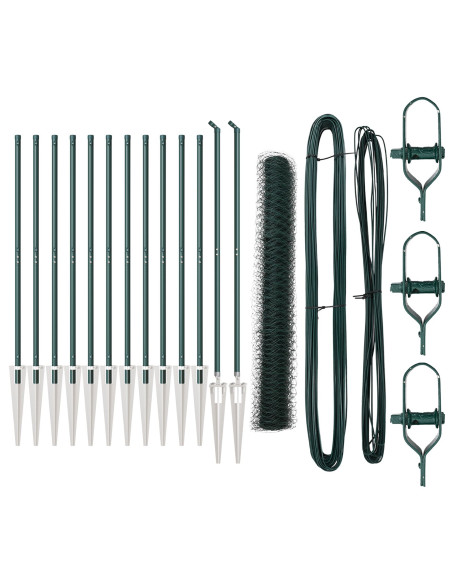 Palo della recinzione Verde 25 x 1,4 m (rete 50 mm)