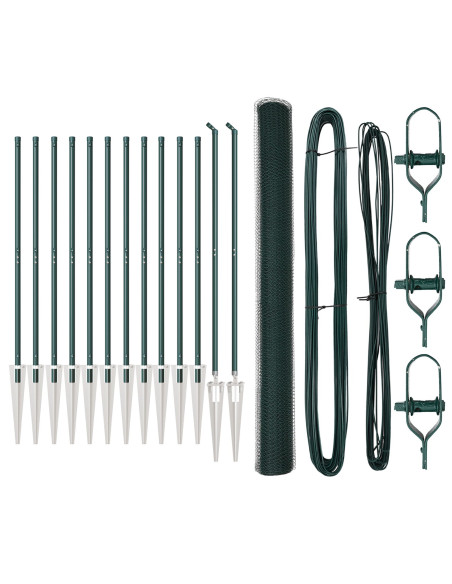 Set di Recinzione  Set di 2 Verde Metallo 25 x 1.5 m Durevole