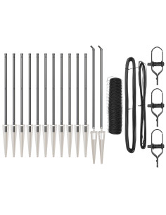 Palo della recinzione Grigio 25 x 0,4 m (rete 50 mm)