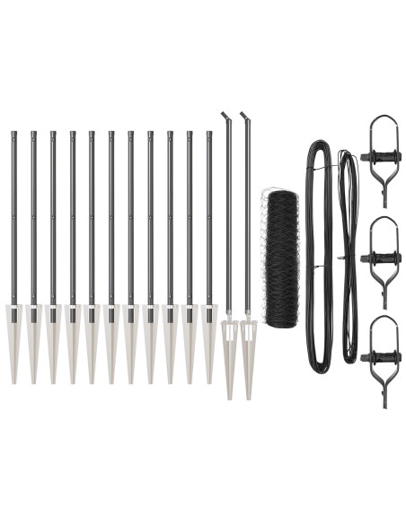 Set di Recinzione Set di 2 Grigio Metallo 25 x 0.5 m Durevole