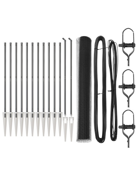 Set di Recinzione  Set di 2 Grigio Metallo, Plastica 25 x 1.2 m