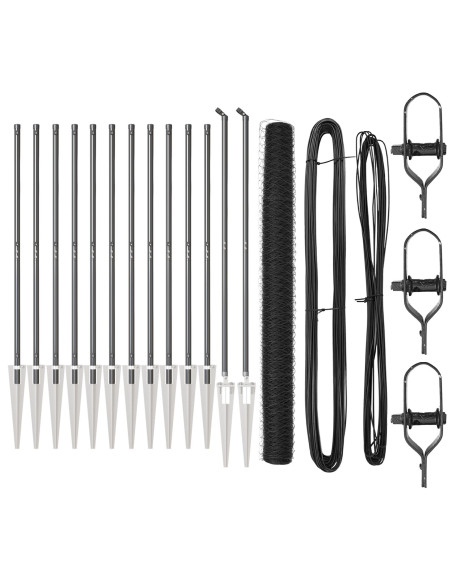 Set di Recinzione  Set di 2 Grigio Metallo, filo rivestito in PVC