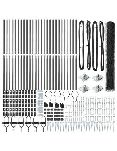 Palo della recinzione Grigio 50 x 1,4 m (maglia 13 mm)
