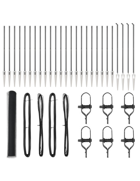 Recinzione Esagonale Grigia 1,4x50 m in Acciaio,  Picchetti per Recinzione con Spike 13 pz Ø32 mm 160 cm Acciaio Zincato