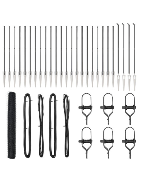 Recinzione Esagonale  Grigia 1.4x50 m Acciaio, Pali da Recinzione  con Punta 13 pcs Ø32 mm 160 cm Acciaio Zincato