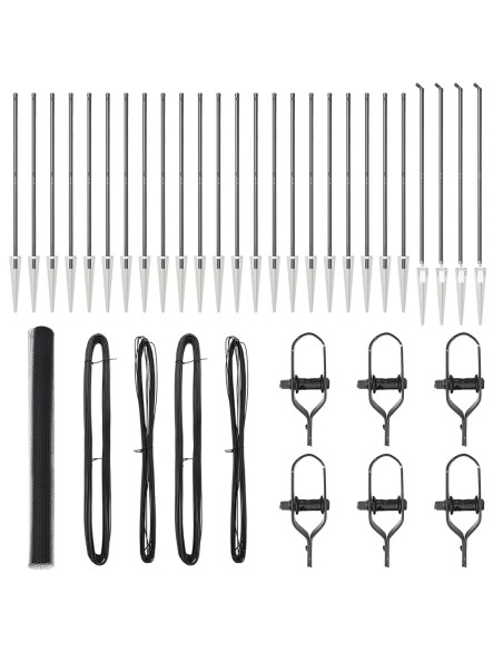 Recinzione Esagonale  Grigia 1.5x50 m Acciaio, Posti per Recinzione  con Punta 13 pcs Ø32 mm 170 cm Acciaio Zincato