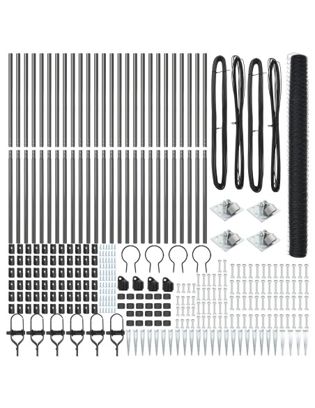Palo della recinzione Grigio 50 x 1,6 m (36 mm rete)