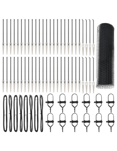 Recinzione Esagonale Grigia 0.6x100 m in Acciaio, Pali per Recinzione  con Picco 13pcs Ø32mm 80cm Acciaio Zincato