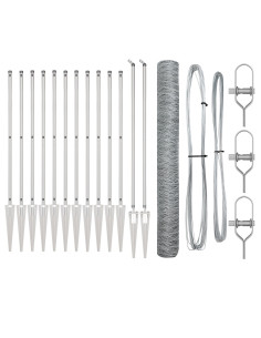 Palo della recinzione Argento 10 x 1,2 m (rete 36 mm) Acciaio