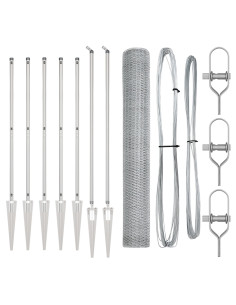 Palo della recinzione Argento 10 x 1,4 m (rete da 25 mm)