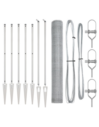 Palo della recinzione Argento 10 x 1,4 m (rete da 25 mm)