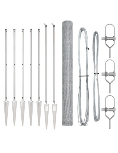 Palo della recinzione Argento 10 x 1,5 m (reticolo 25 mm)
