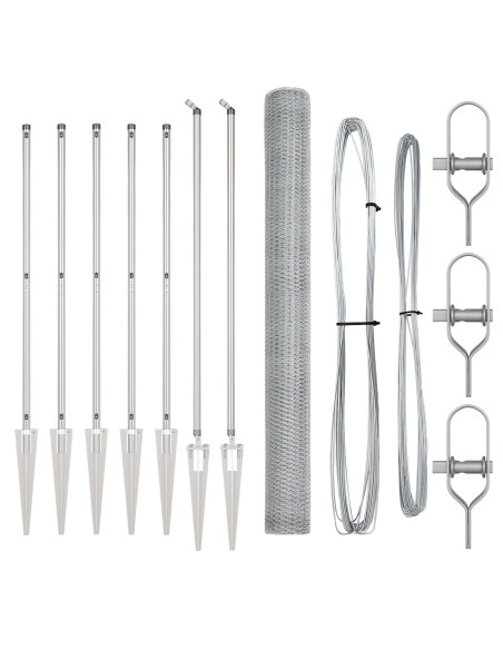 Palo della recinzione Argento 10 x 1,5 m (reticolo 25 mm)