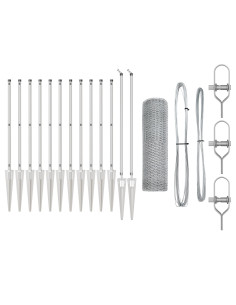 Palo della recinzione Argento 25 x 1 m (rete da 13 mm) Acciaio