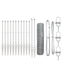 Palo della recinzione Argento 25 x 1 m (rete 36 mm) Acciaio