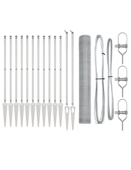 Set di Recinzione  Set di 2 Acciaio Zincato 25 x 1,2 m