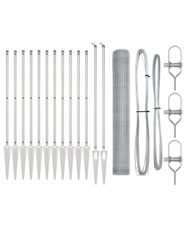 Palo della recinzione Argento 25 x 1,4 m (rete da 25 mm)