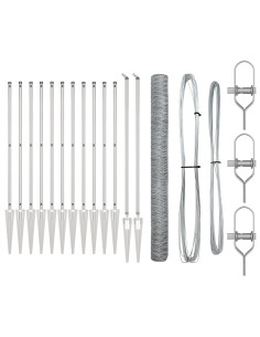 Palo della recinzione Argento 25 x 1,5 m (rete 36 mm) Acciaio