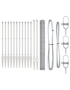 Palo della recinzione Argento 25 x 1,6 m (maglia da 13 mm)