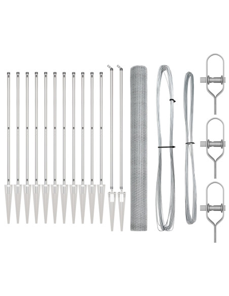 Palo della recinzione Argento 25 x 1,6 m (maglia da 13 mm)