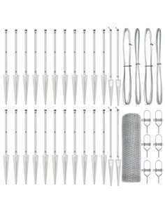 Palo della recinzione Argento 50 x 1 m (rete 25 mm) Acciaio