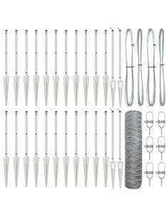 Palo della recinzione Argento 50 x 1 m (griglia 50 mm) Acciaio