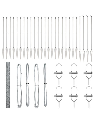 Palo della recinzione Argento 50 x 1,6 m (36 mm rete) Acciaio