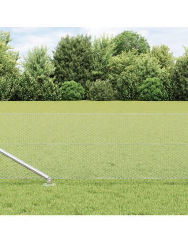 Palo della recinzione Argento 100 x 0,5 m (rete da 13 mm)