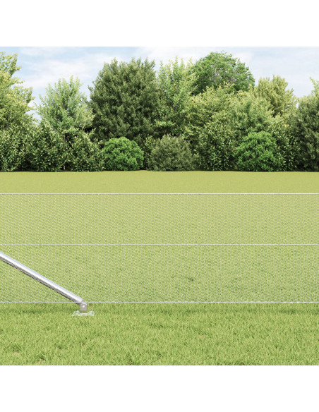 Recinzione Esagonale  0.5x100 m Acciaio Zincato, Pali da Recinzione  con Picchetto 13 pz Ø32 mm 80 cm Acciaio Zincato