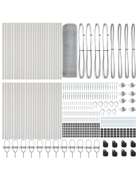 Recinzione Esagonale  0.6x100 m Acciaio Zincato, Posti per Recinzione  con Punta 13 pcs Ø32 mm 80 cm Acciaio Zincato