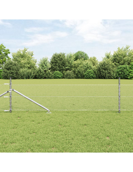 Recinzione esagonale  0.8x100 m in acciaio zincato, Pali di recinzione  con picchetto 13 pz Ø32 mm 100 cm in acciaio zincato