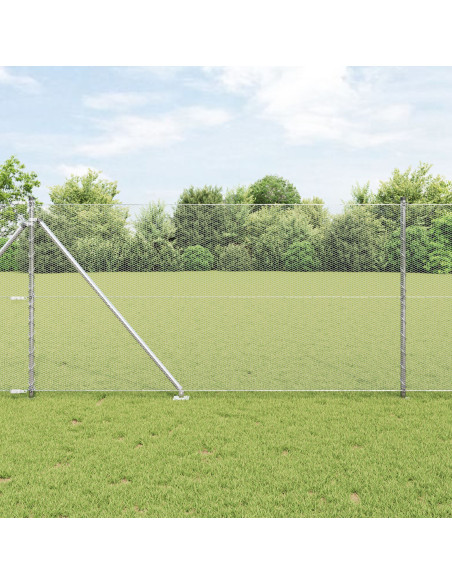 Recinzione Esagonale  1x100 m Acciaio Zincato, Posti per Recinzione  con Punta 13 pz Ø32 mm 120 cm Acciaio Zincato