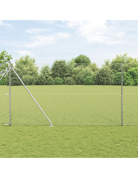 Recinzione Esagonale  1.6x100 m in Acciaio Zincato, Pali per Recinzione  con Punta 13 pz Ø32 mm 180 cm in Acciaio Zincato