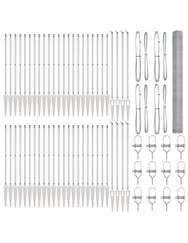 Palo della recinzione Argento 100 x 1,6 m (rete da 25 mm)