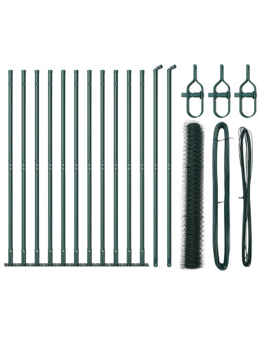 Palo della recinzione Verde 25 x 1 m (rete 36 mm) Acciaio