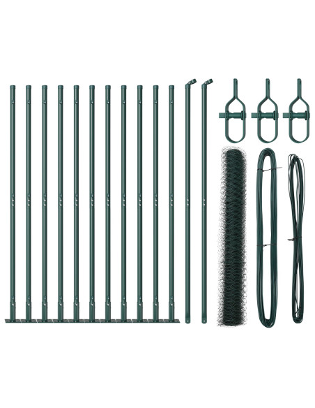 Palo della recinzione Verde 25 x 1 m (rete 36 mm) Acciaio