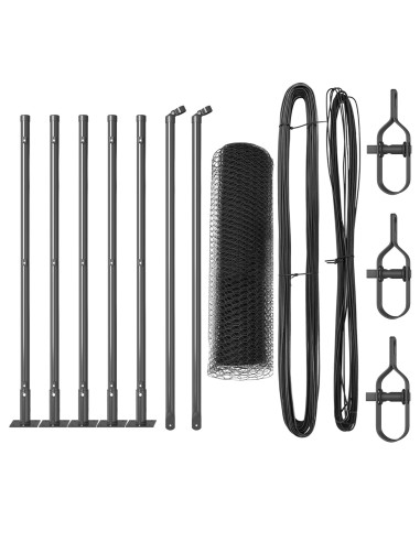 Palo della recinzione Grigio 10 x 0,5 m (rete da 13 mm)