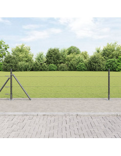 Palo della recinzione Grigio 10 x 0,5 m (rete da 36 mm)