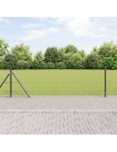 Palo della recinzione Grigio 10 x 0,6 m (maglia 50 mm)