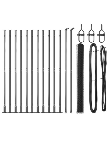 Set di Recinzione  Set di 2 Grigio Acciaio Verniciato a Polvere