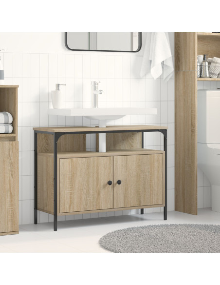 Mobile bagno  in rovere Sonoma 80x30x60 cm in legno ingegnerizzato