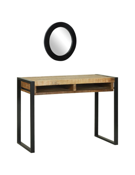 Tavoli da Toeletta in Camera da Letto Legno di Mango Naturale e Nero