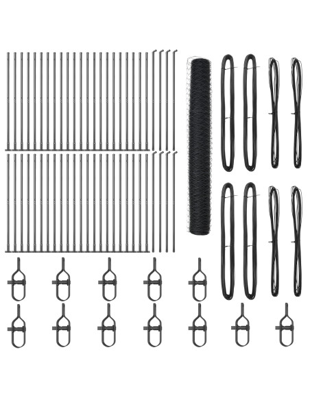 Recinzione Esagonale  Grigia 1.2x100 m Acciaio, Pali di Recinzione  con Piastra di Base 13 pcs Ø32mm 68.5cm Acciaio Galvanizzat