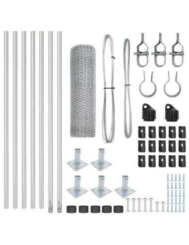 Palo della recinzione Argento 10 x 0,4 m (rete da 13 mm)