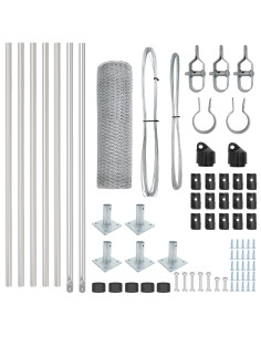 Palo della recinzione Argento 10 x 0,5 m (rete da 25 mm)