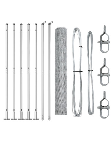 Palo della recinzione Argento 10 x 1 m (rete 13 mm) Acciaio