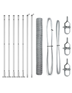 Palo della recinzione Argento 10 x 1 m (maglia 50 mm) Acciaio