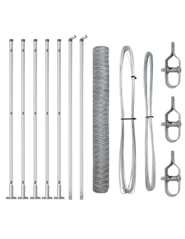 Palo della recinzione Argento 10 x 1 m (maglia 50 mm) Acciaio